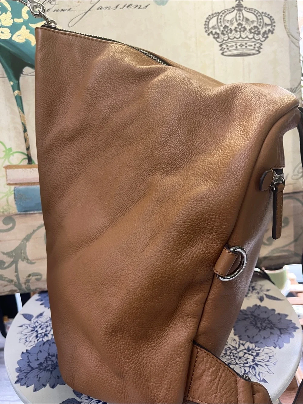 Vince Camuto Leather Tote Backpack in Tan (camel color)